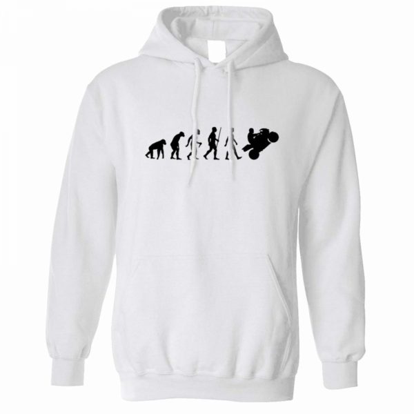 Biker Hoodie Evolution of a Motorbike Rider Motorcycle High Speed Racer Hoodie For Men's